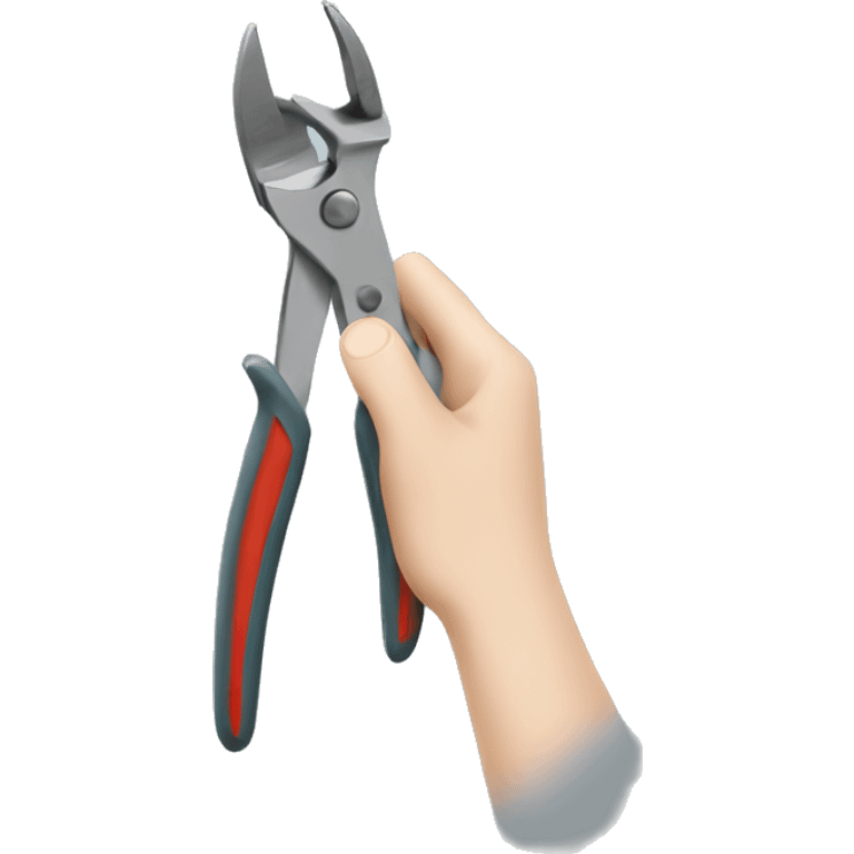 Pale hands using pliers emoji