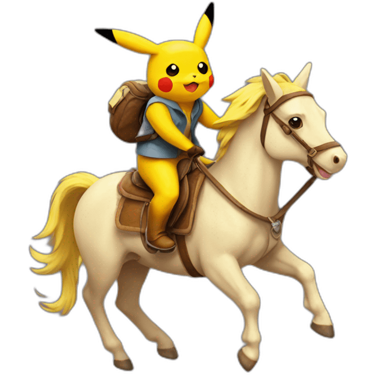 Pikachu riding a horse emoji