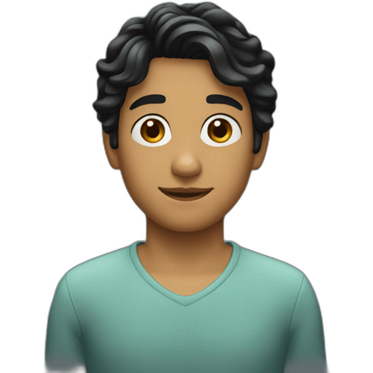 wavy-short-black-hair-young-adult emoji