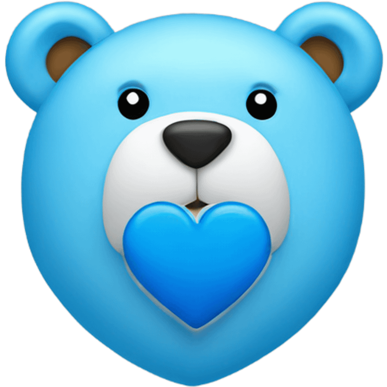 Blue heart and bear emoji