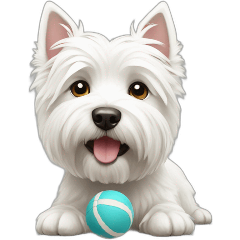 westie with ball emoji