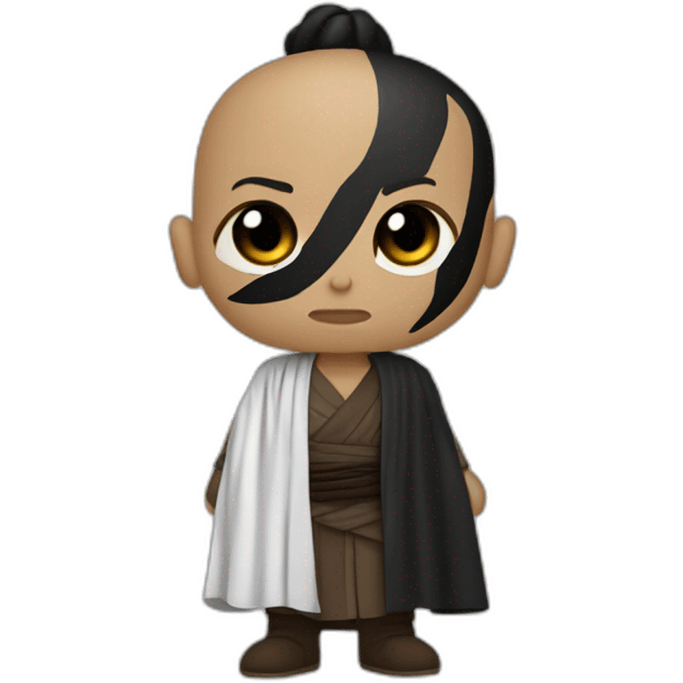 Jedi sith. Half body white skin black hair Mohawk style emoji