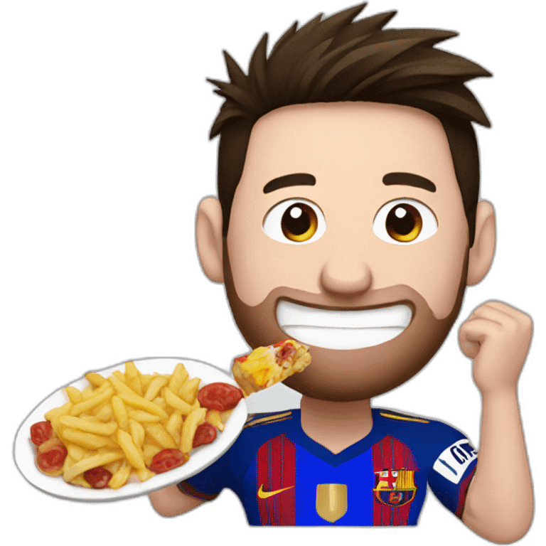 Messi comiendo emoji