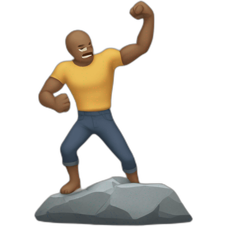 Person punching a rock in sloop emoji