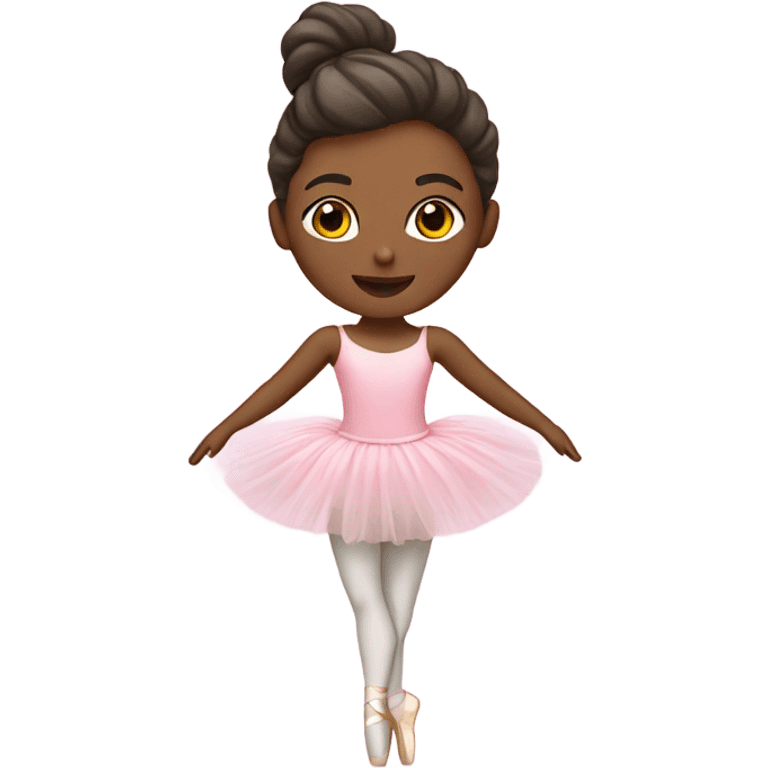 White ballerina dancing in pink tutu emoji