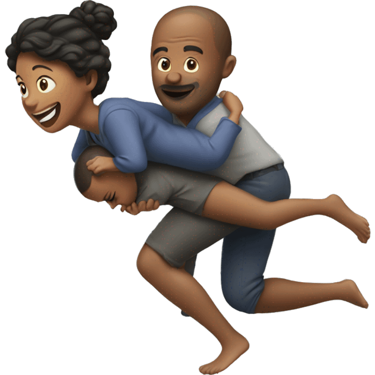 a woman giving a man a piggy back ride emoji