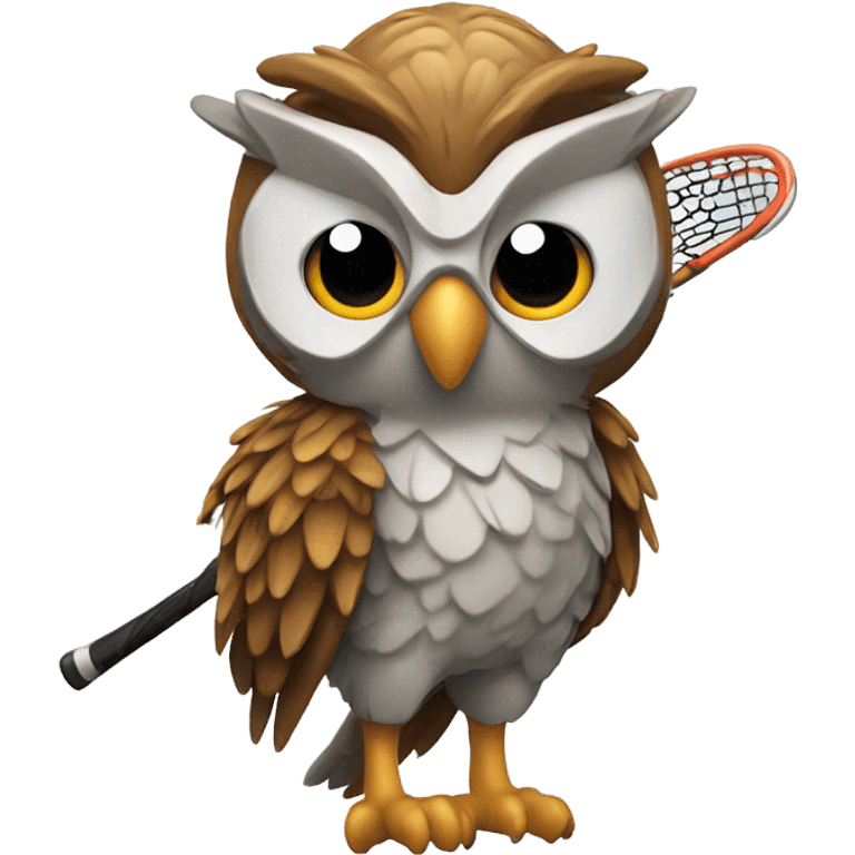 owl with a lacrosse stick  emoji