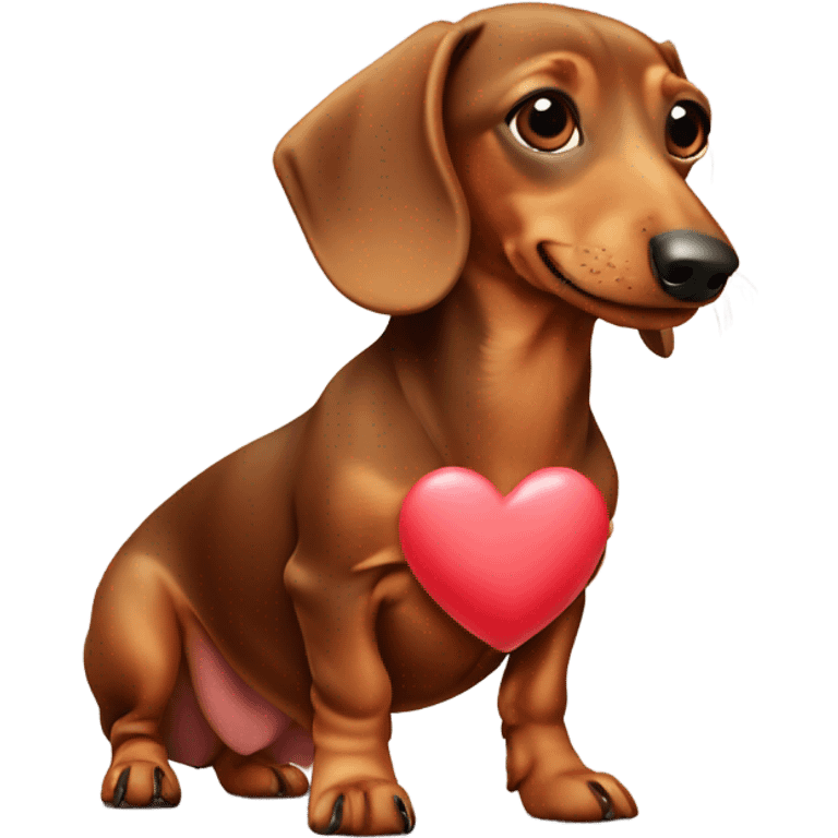 Dachshund with a heart ￼ emoji