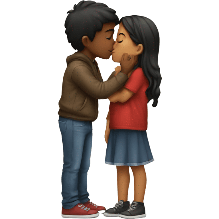 Girl kissing boy emoji