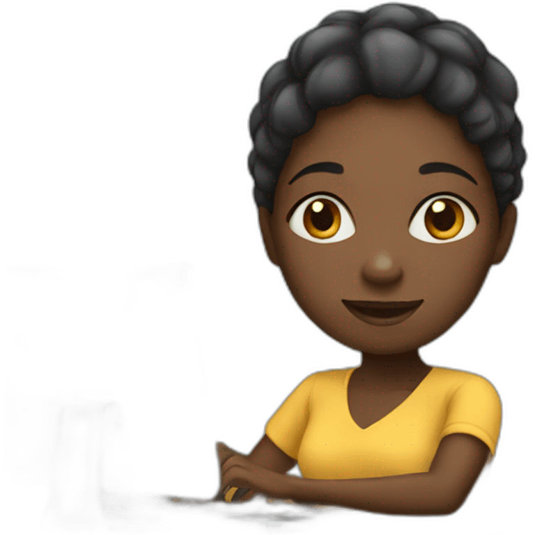 african girl working emoji