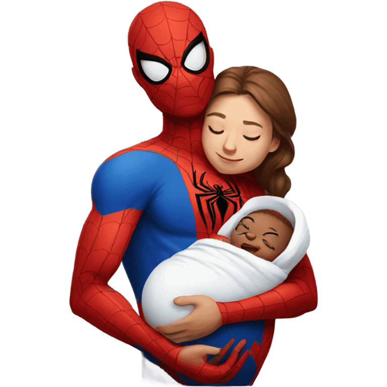 Pregnant Spider-Man nursing baby emoji