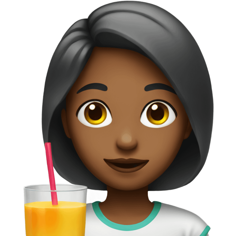 girl emoji with juice emoji