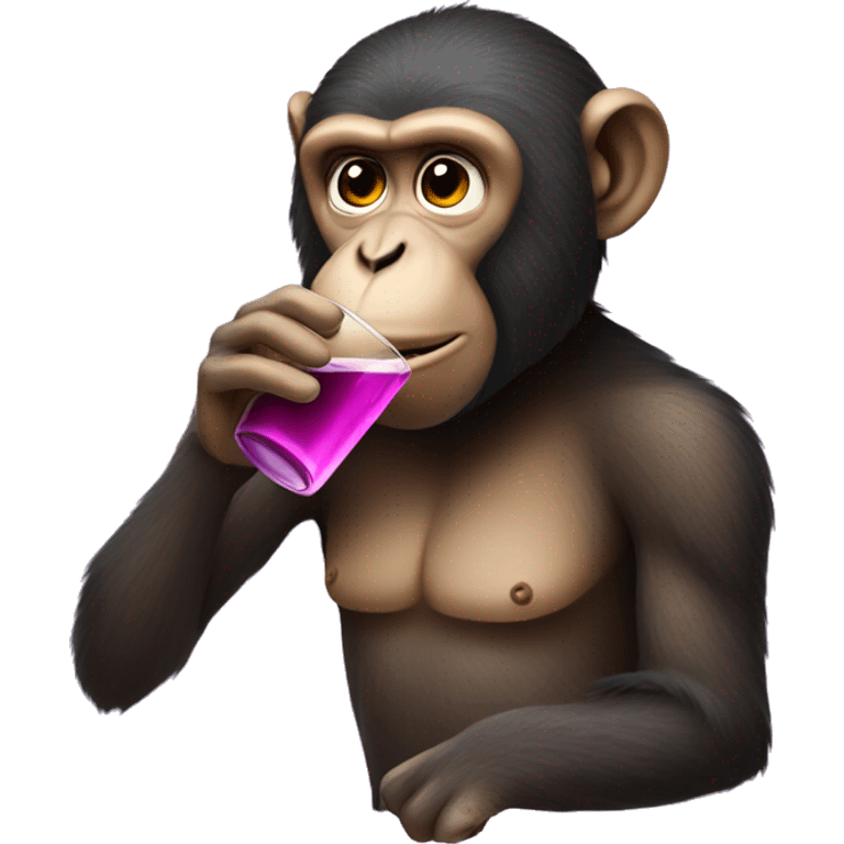 Monkey sipping on purple drank emoji