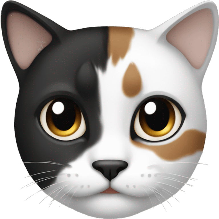 Cat three colours black white bronw  emoji