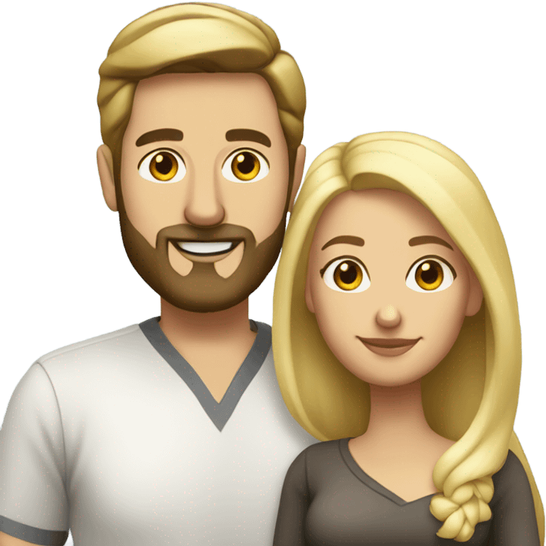 White Cuban man with beard and his blonde wife emoji