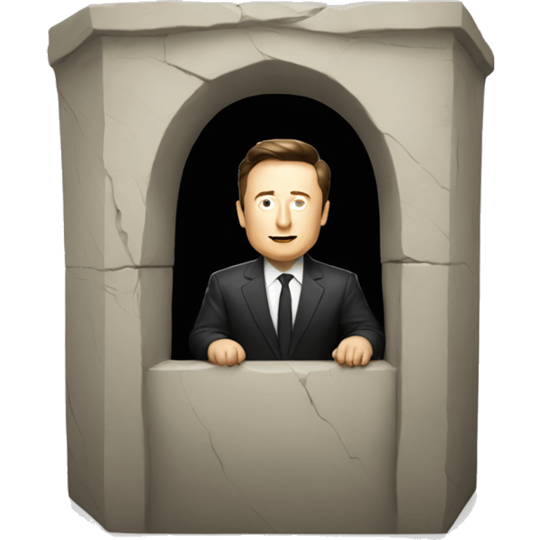 Elon musk in a tomb emoji