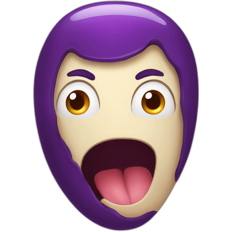 Aubergine mouth wide open emoji