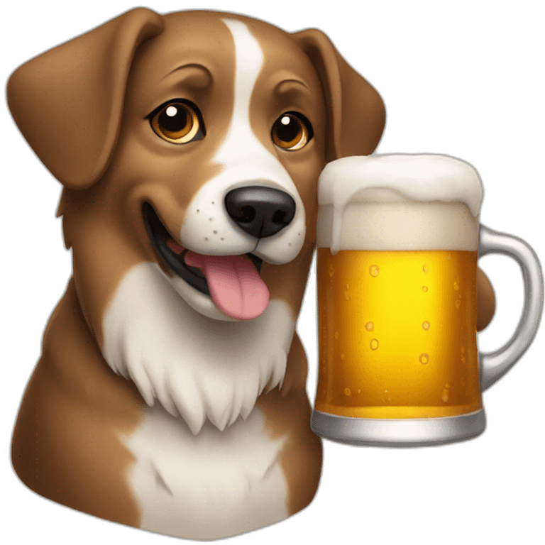 Dog drinking beer emoji