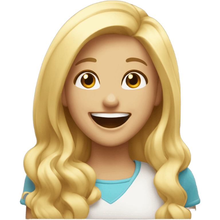 Blond girl Laugh out loud emoji