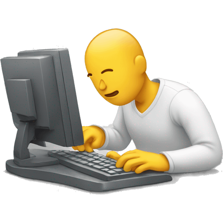 person typing on computer emoji