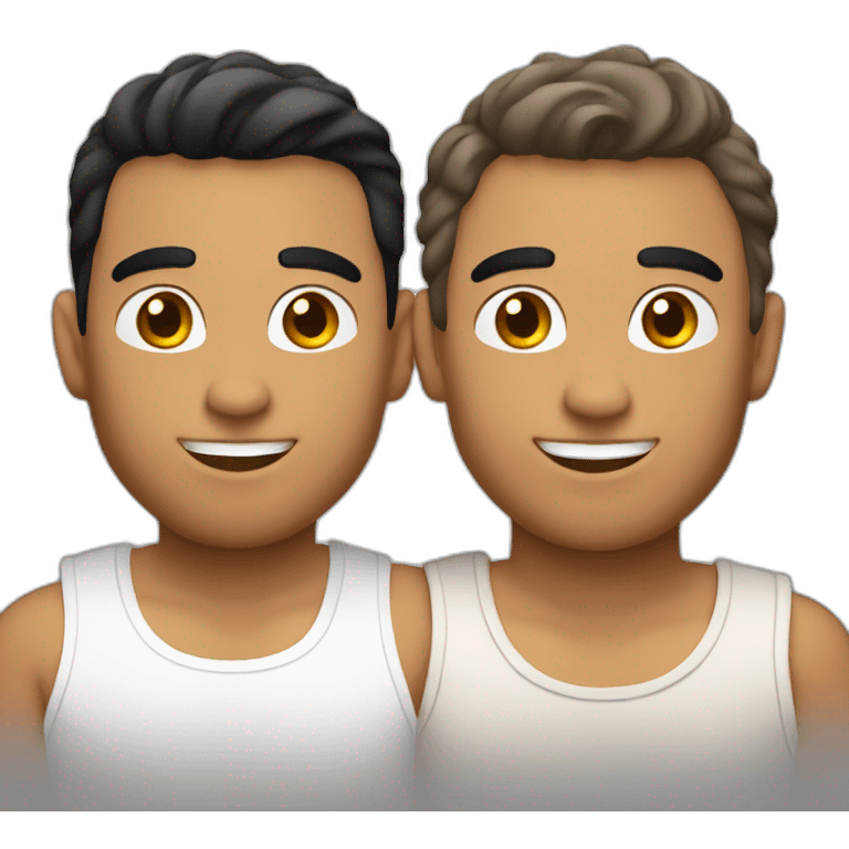 gay couple 1 hispanic Wite and 1 Latin tanned emoji