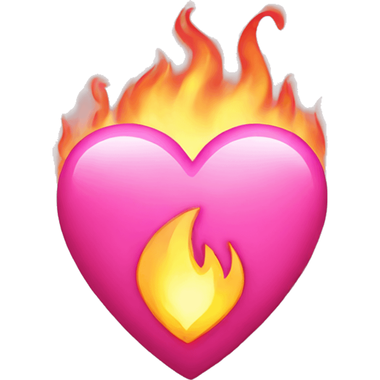 pink heart with fire emoji