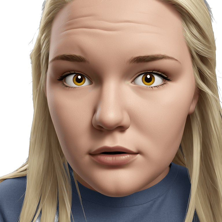 blonde girl portrait looking viewer emoji