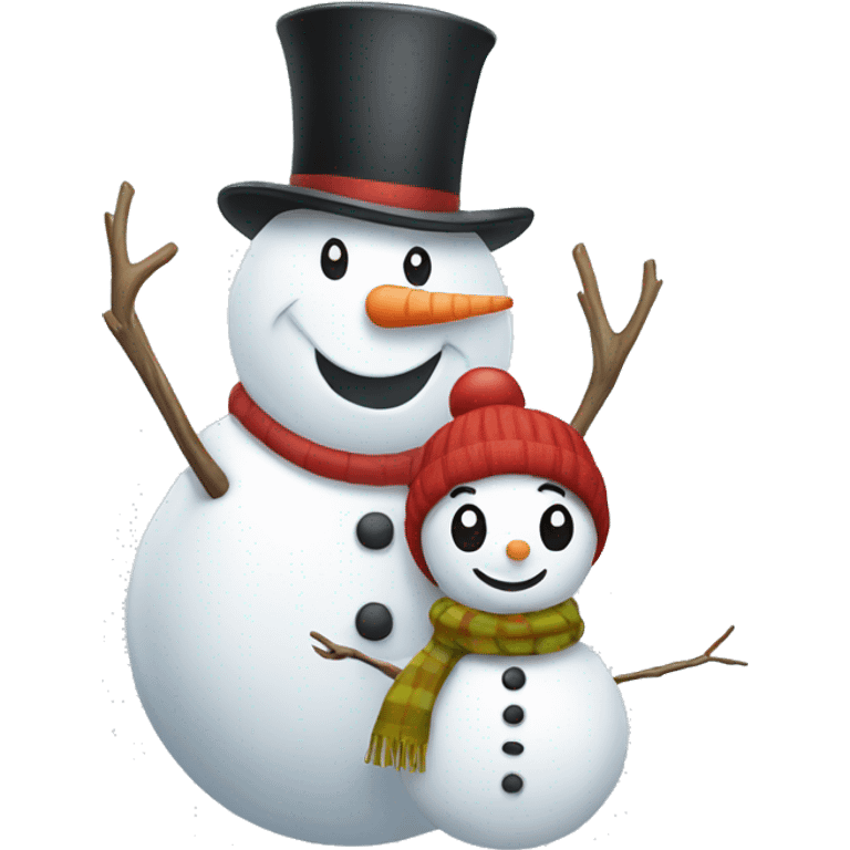 snowman and snowman woman emoji