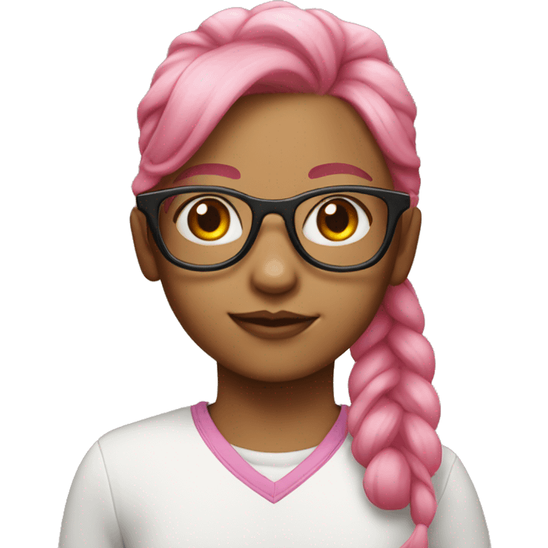 Girl named Sophia with glasses and pink hair emoji