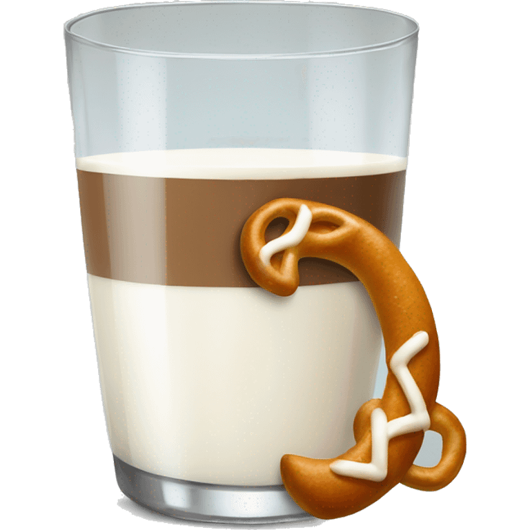 A glass of milk with a pretzel emoji