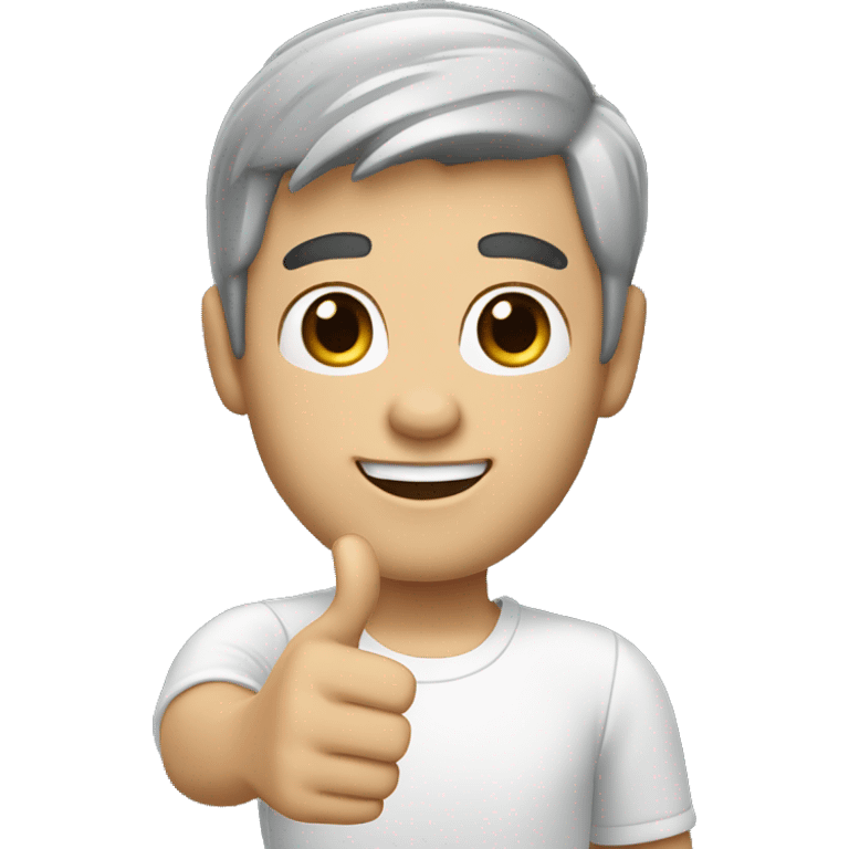 memoji of a black hair white skin 25 year old man, giving a thumbs up emoji