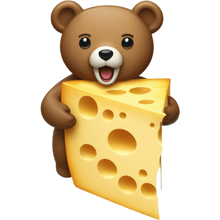 Bear vomiting on a block of cheese emoji