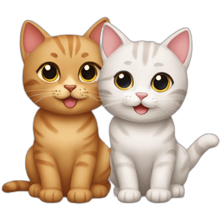 Two cute cats emoji