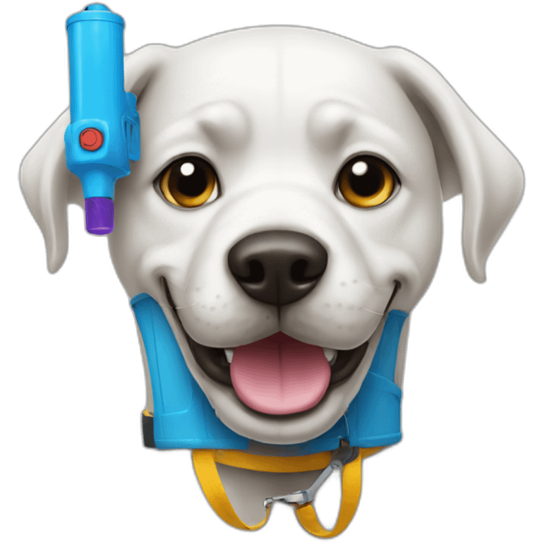 dog with a water gun emoji