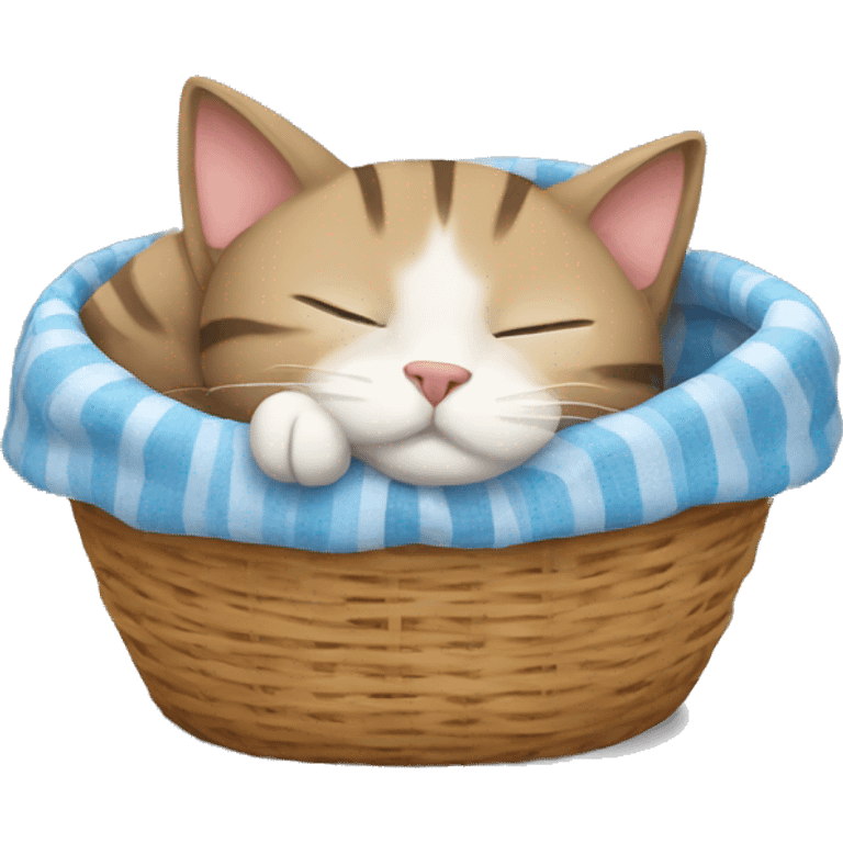 cat sleeping in basket emoji