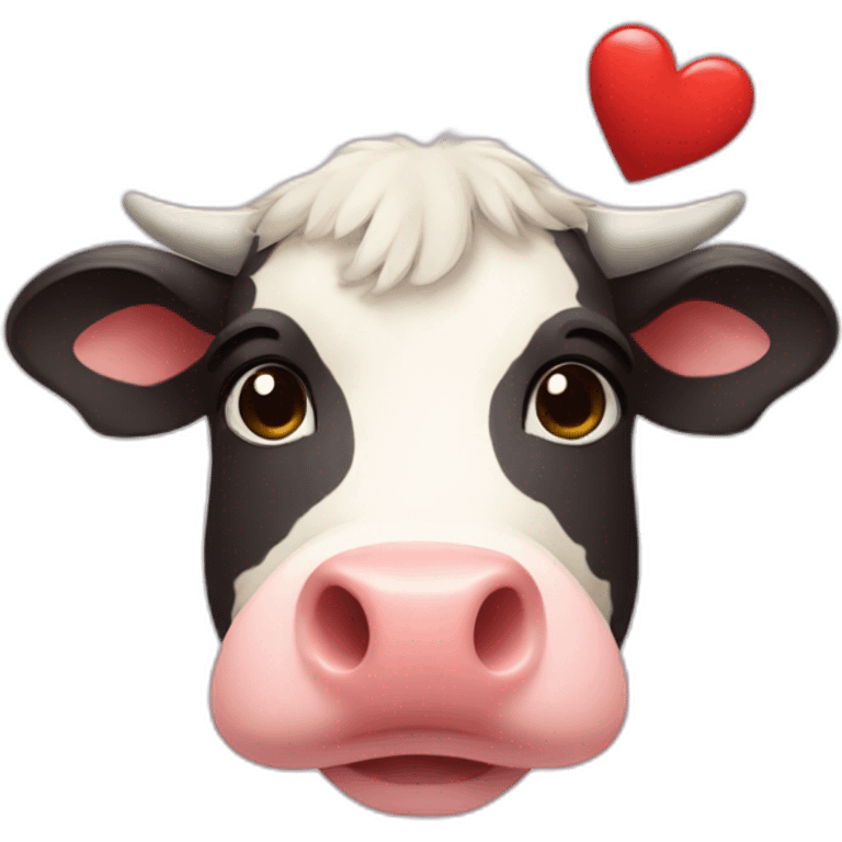 cow with a heart emoji