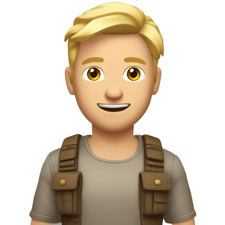 Un gars au cheveux rasé blond qui joue au jeux vidéo a valorant emoji