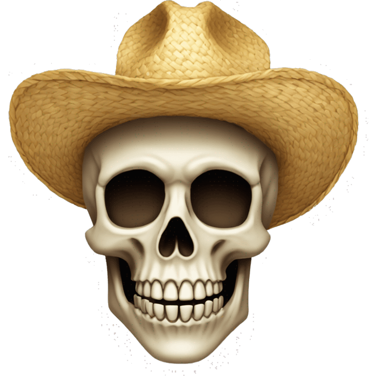 Tête de mort avec chapeau de Paille  emoji