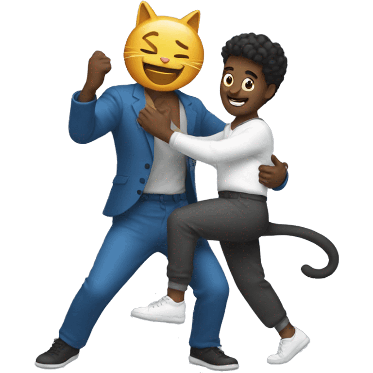 Man Dance with cat  emoji