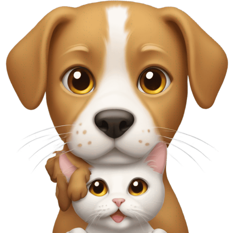 Cat holding a dog emoji