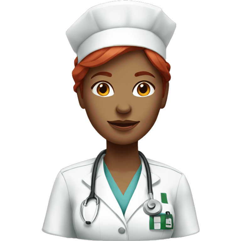 Woman nurse with red hair emoji