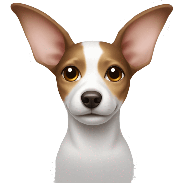 Brown and white rat terrier with halo and wings emoji