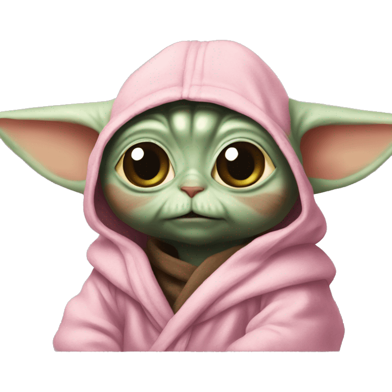 Cat pink baby yoda emoji