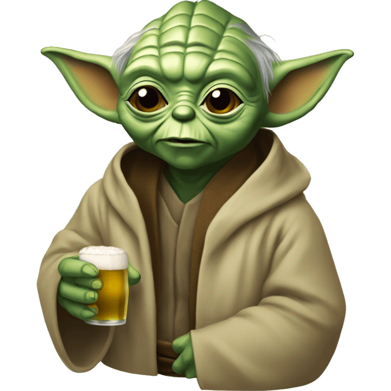 Yoda tenant une bière emoji