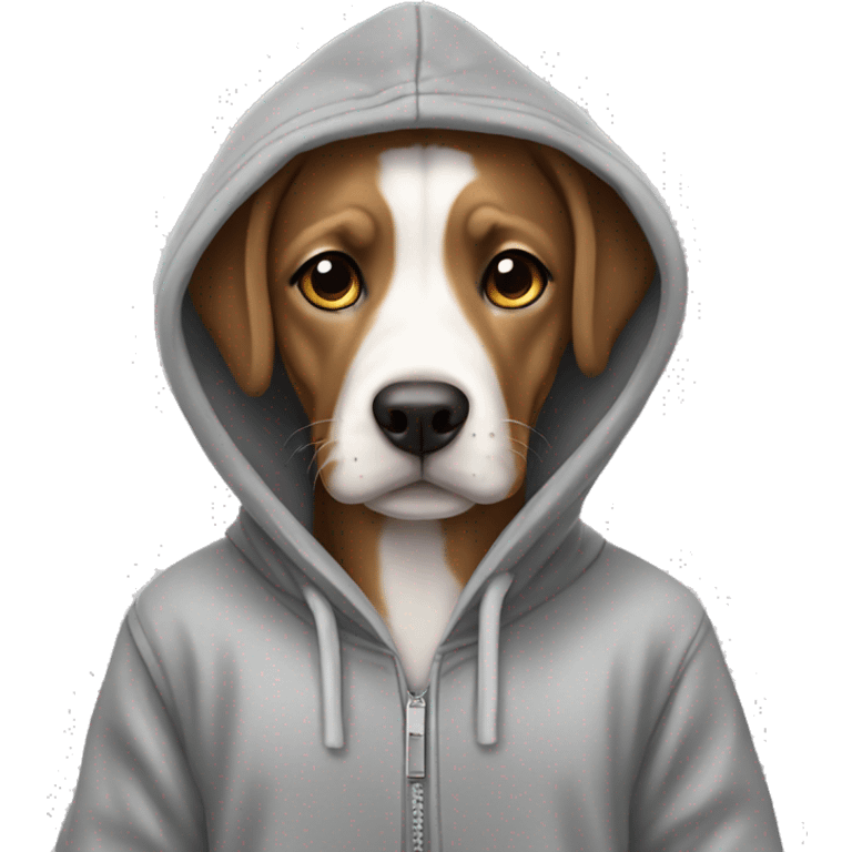 Dog wearing a Hoodie ￼ emoji