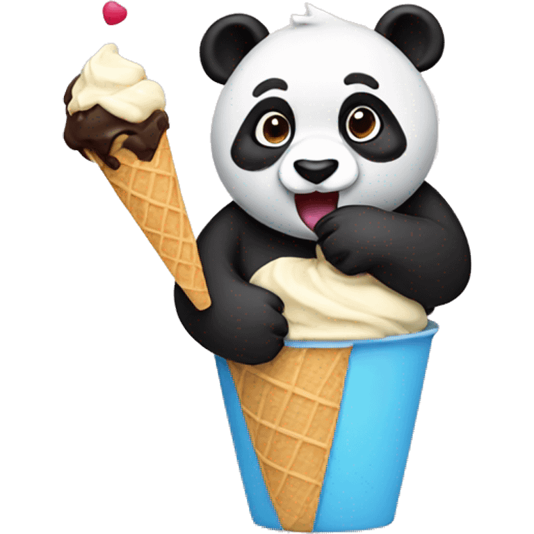 Panda eating ice cream emoji