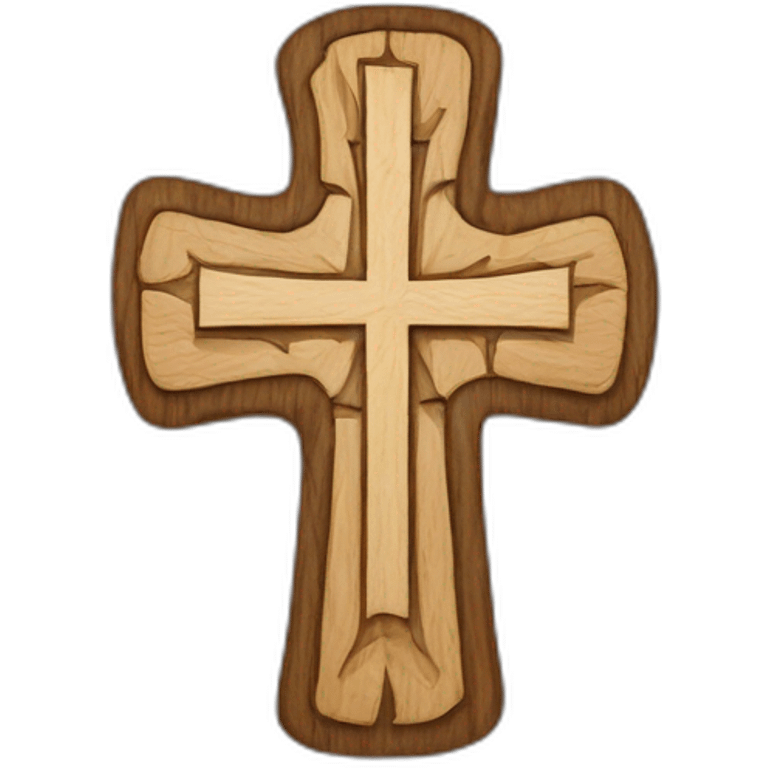 coptic cross clear in wood emoji