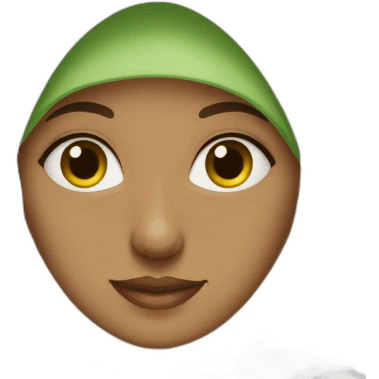 Hijabi with green, yellow brown eyes & married emoji