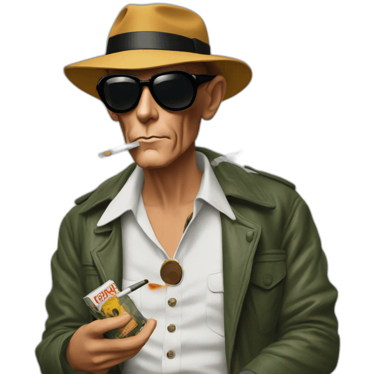 Hunter s thompson with cigarette emoji