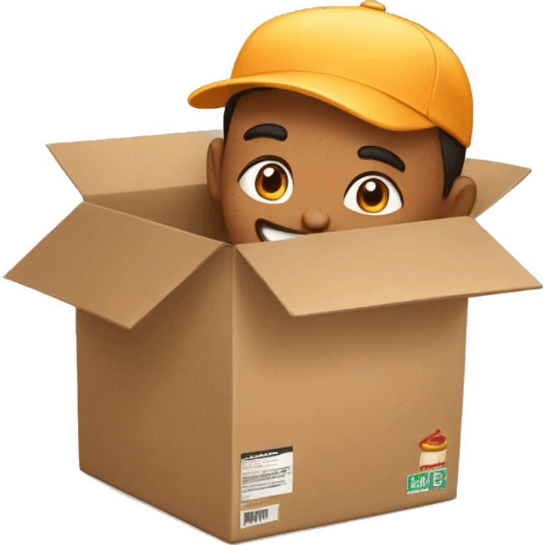 A food delivery man in a food delivery box

 emoji